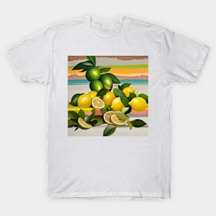 Lemons and Limes on Stripes T-Shirt